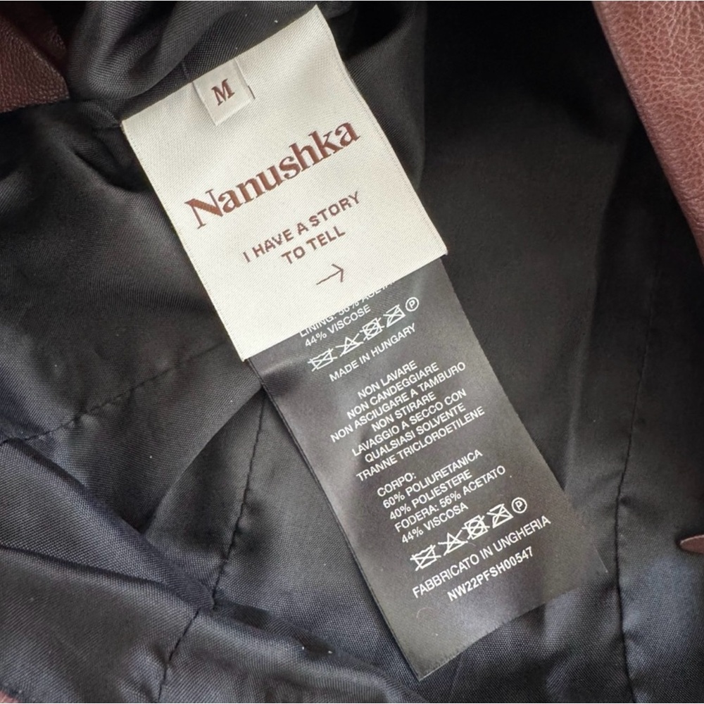 Nanushka Women's Vegan Leather Jacket Skirt set NWT - Picture 6 of 9